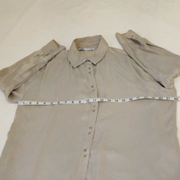ZARA. Women's Beige Shirt - Picture 7 of 10